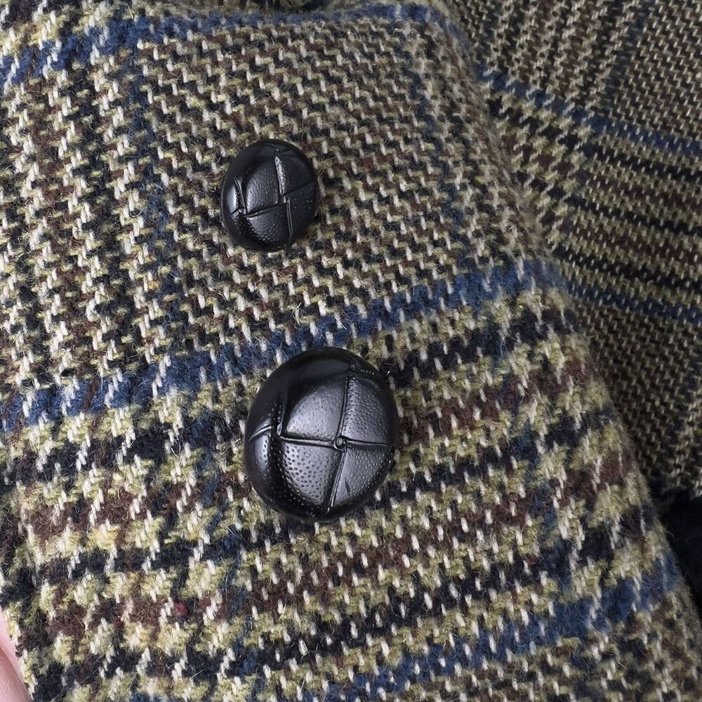 Vtg‎ Ace Sportswear Wool Over Coat Men’s 42 Charcoal Blue Undertones Tweed Lined - Picture 8 of 16